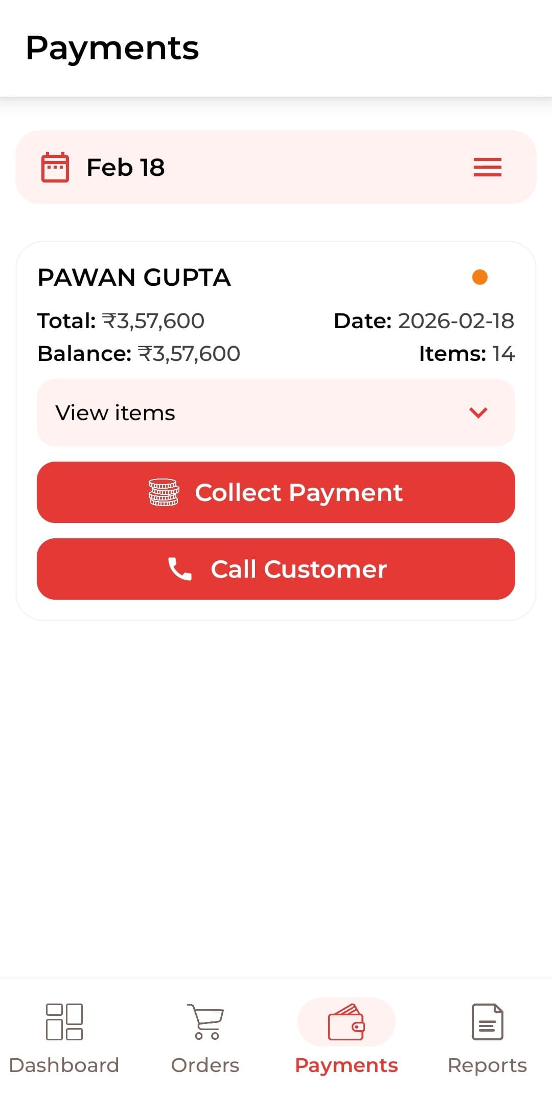 Field Sales Tracking System Payment
