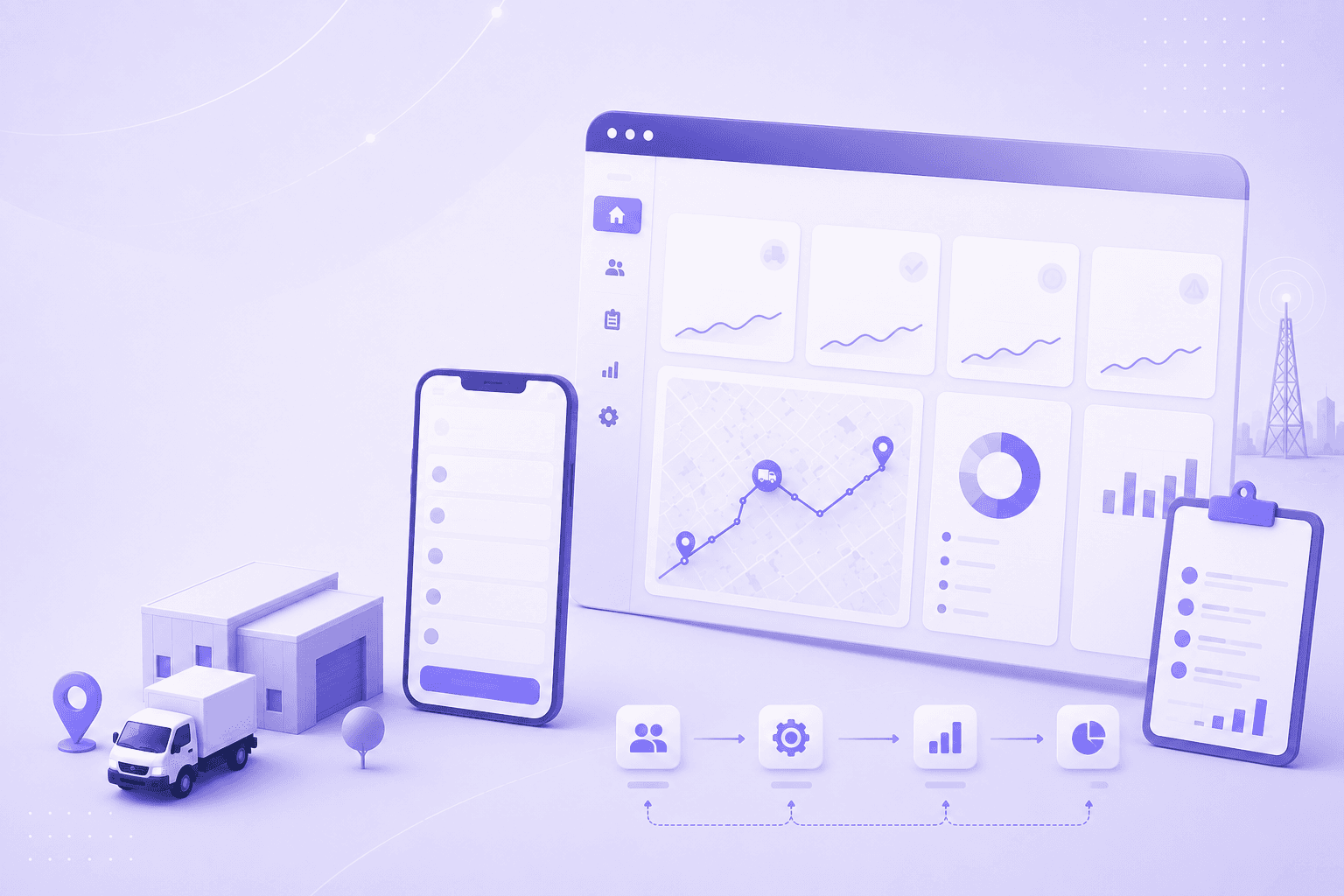 Ops Businesses product delivery illustration