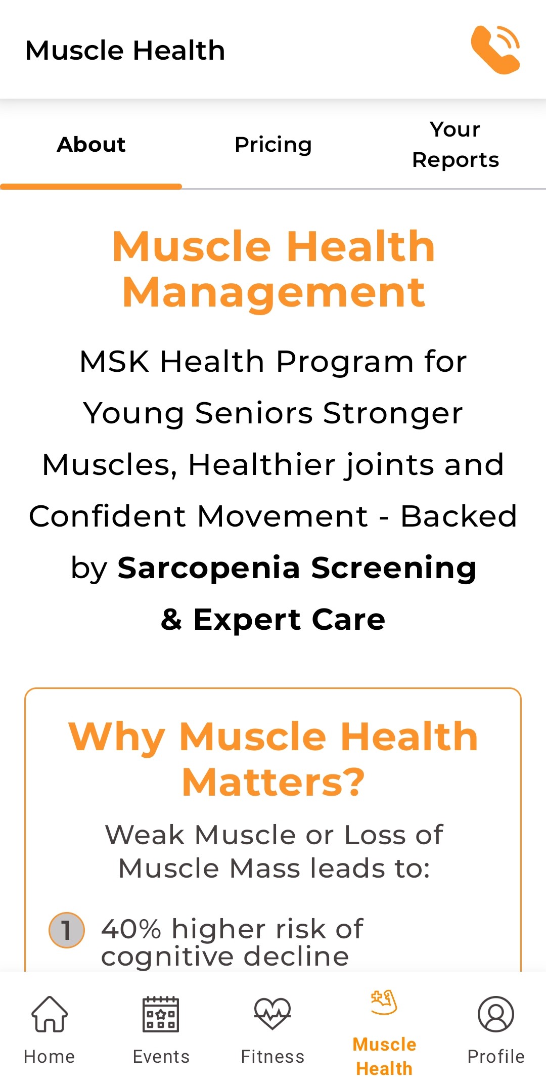 Digital Elder Health Platform Muscle Health