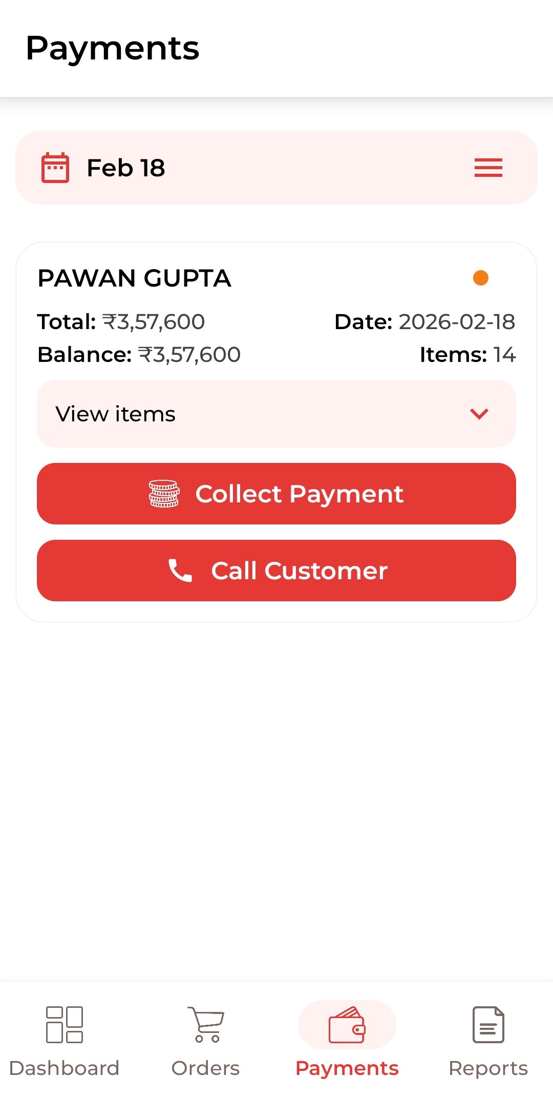 Field Sales Tracking System Payment