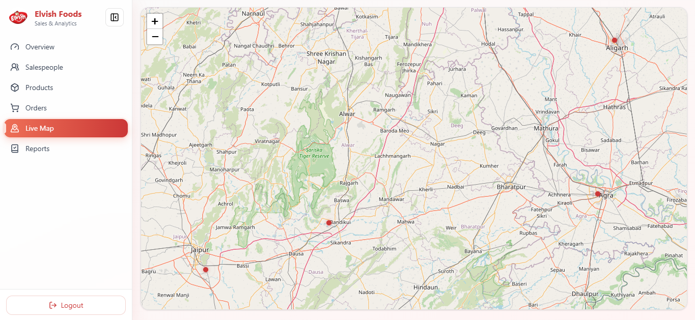 Field Sales Tracking System Map