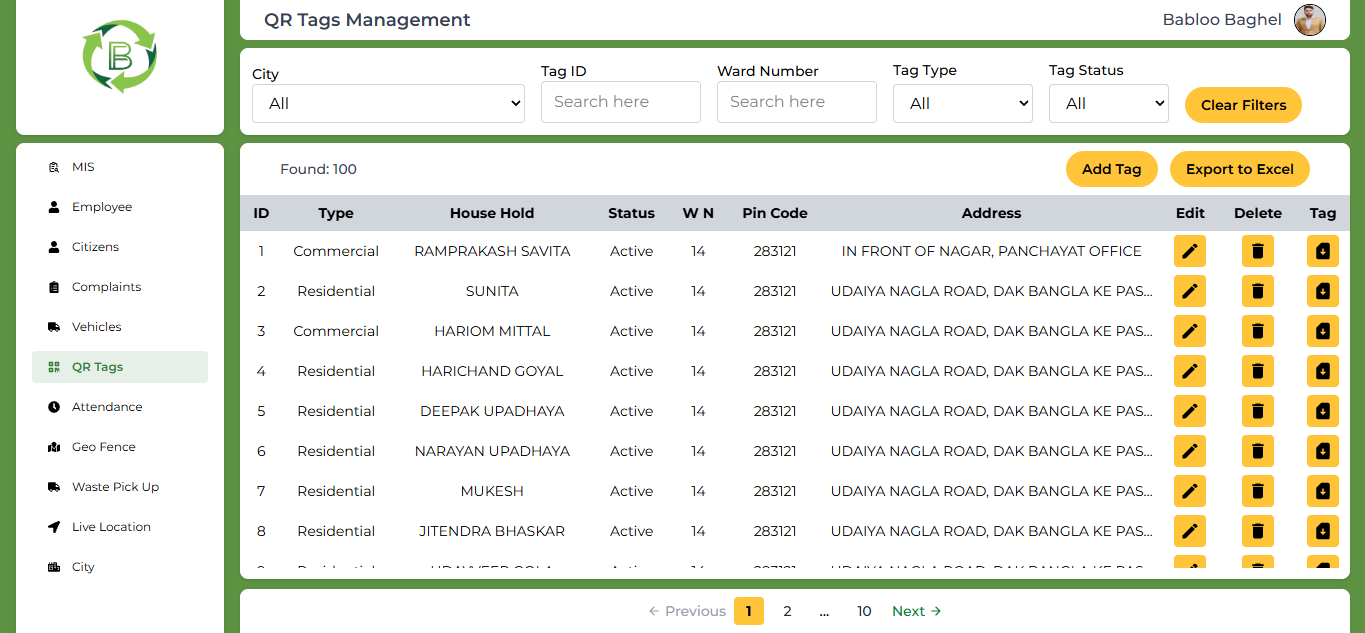 Municipal Waste Management Platform Login