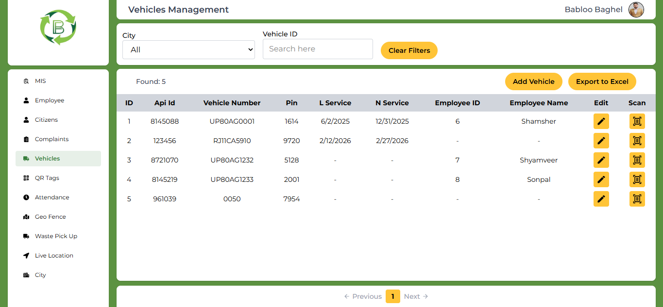 Municipal Waste Management Platform Login