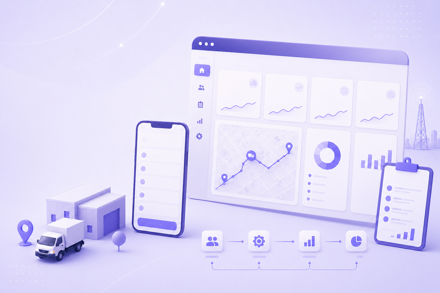 Ops Businesses product delivery illustration